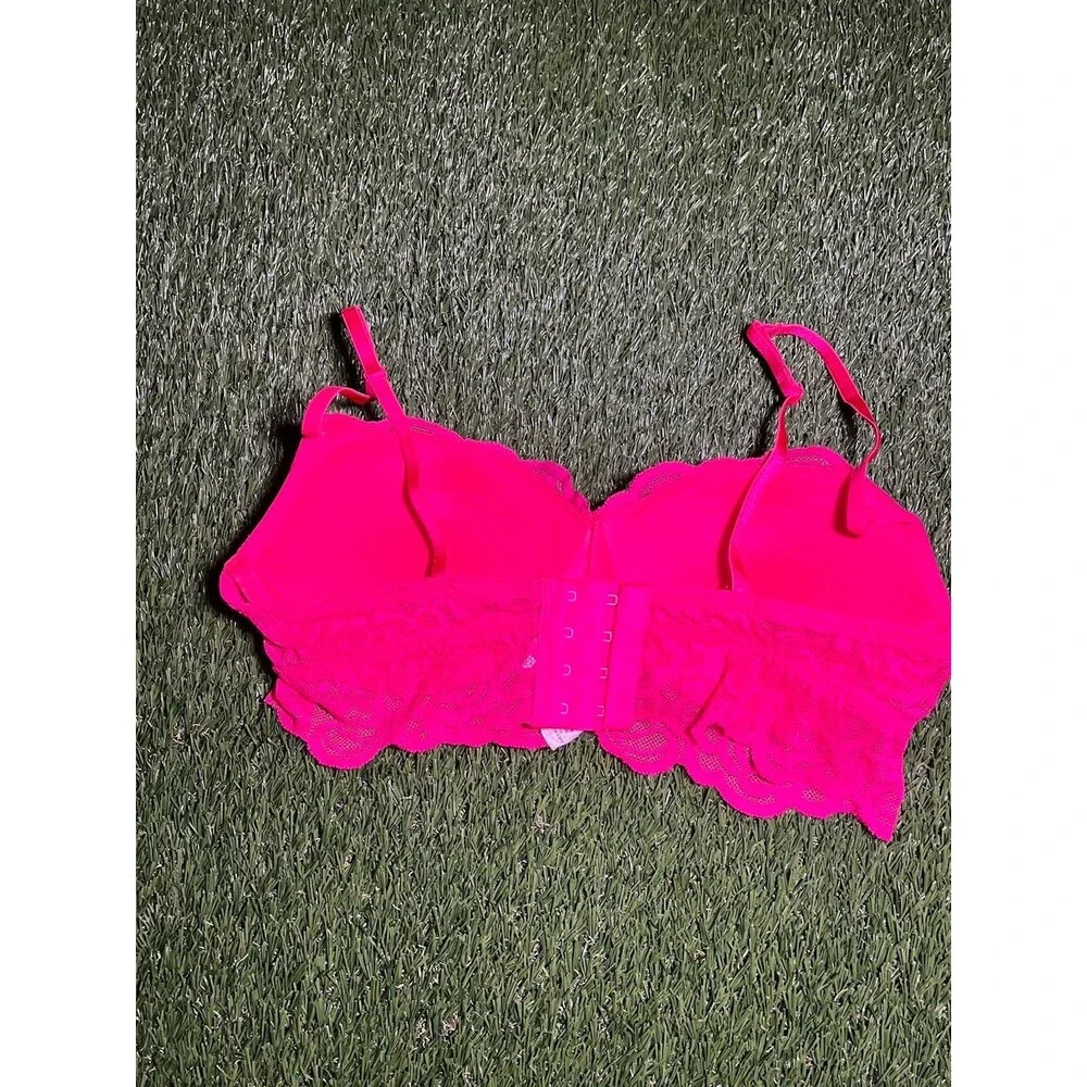 Candie's Bralette Pink Lace Underwired Bra 34B Adjustable Strap
